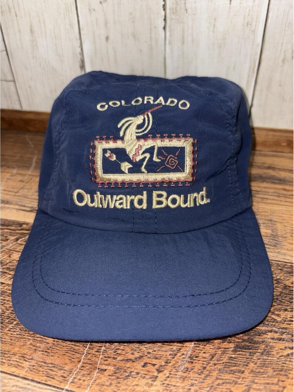 Vtg Outward Bound School Colorado Adult Adjustable Hat Cap Strapback Made in USA